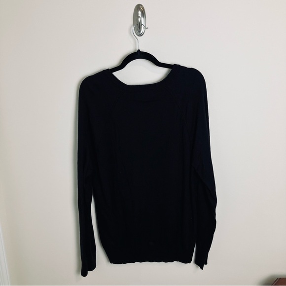 Banana Republic Franco Italian Merino Wool Crew Neck Sweater Black Extra Large - Picture 7 of 8